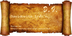 Davidovits Irén névjegykártya